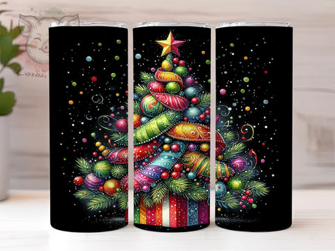 Christmas Tree 20oz Tumbler Png, Straight & Tapered Tumbler Png, Winter Holidays Tumbler Png, Digital Download PNG Sublimation Lara' s Designs 
