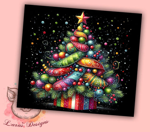Christmas Tree 20oz Tumbler Png, Straight & Tapered Tumbler Png, Winter Holidays Tumbler Png, Digital Download PNG Sublimation Lara' s Designs 