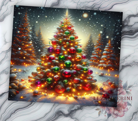 Christmas Tree 20oz Tumbler Wrap PNG, Christmas Tumbler PNG Sublimation Design, Straight & Tapered Tumbler Wrap, Instant Digital Download Sublimation Li Zamperini 