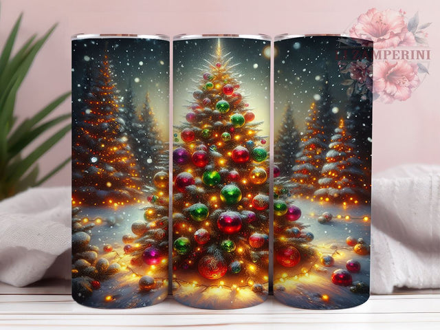 Christmas Tree 20oz Tumbler Wrap PNG, Christmas Tumbler PNG Sublimation Design, Straight & Tapered Tumbler Wrap, Instant Digital Download Sublimation Li Zamperini 
