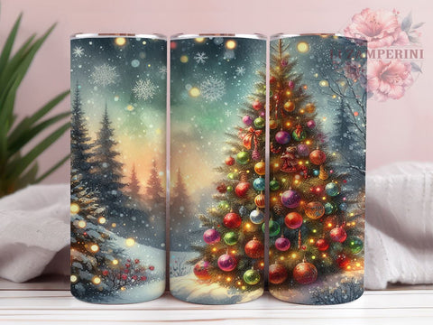 Christmas Tree 20oz Tumbler Wrap PNG, Christmas Tumbler PNG Sublimation Design, Straight & Tapered Tumbler Wrap, Instant Digital Download Sublimation Li Zamperini 