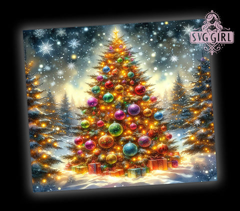 Christmas Tree 20oz Tumbler Wrap Sublimation Design, Straight Tapered Tumbler Wrap, Merry Christmas Tumbler Png, Instant Digital Download Sublimation SvggirlplusArt 
