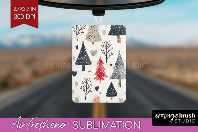 Christmas Tree Air Freshener PNG - Vintage Christmas Design Sublimation OrangeBrushStudio 