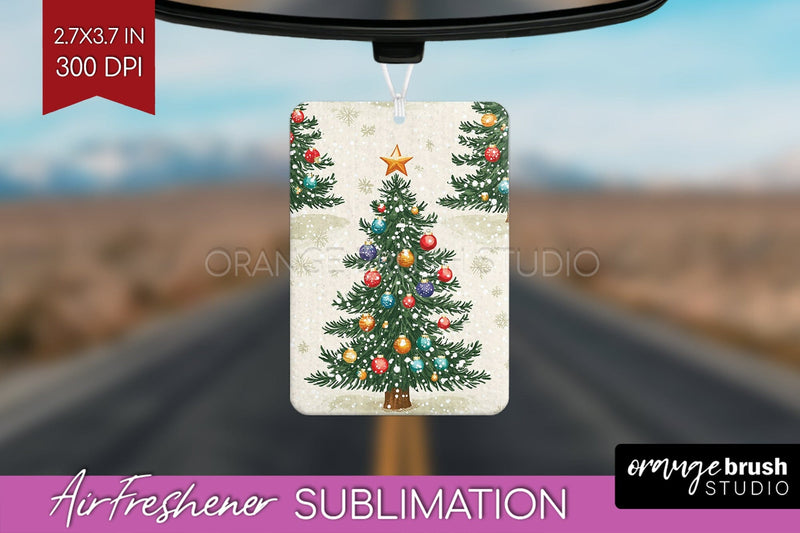 Christmas Tree Air Freshener PNG - Vintage Christmas Design Sublimation OrangeBrushStudio 