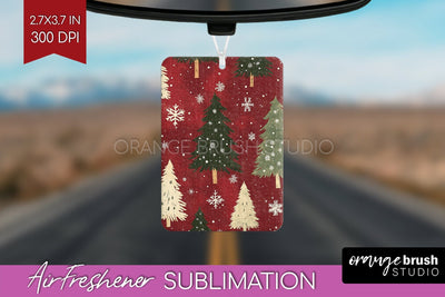 Christmas Tree Air Freshener PNG - Vintage Christmas Design Sublimation OrangeBrushStudio 