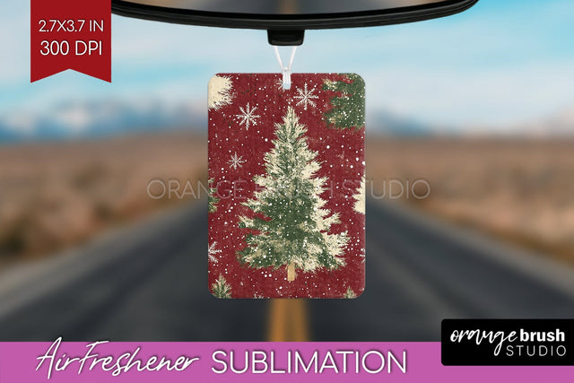 Christmas Tree Air Freshener PNG - Vintage Christmas Design Sublimation OrangeBrushStudio 