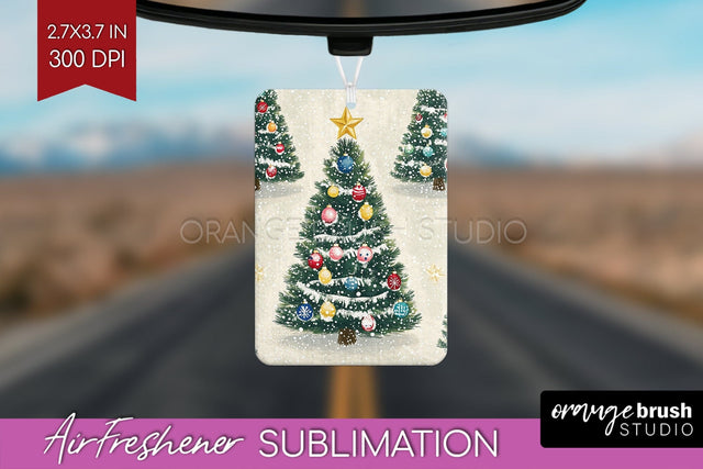 Christmas Tree Air Freshener PNG - Vintage Christmas Design Sublimation OrangeBrushStudio 