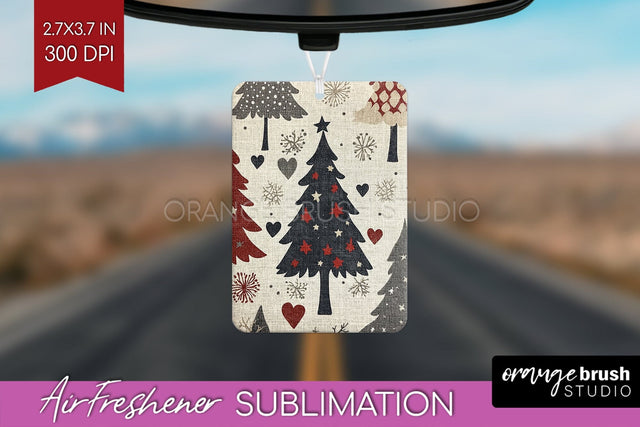 Christmas Tree Air Freshener PNG - Vintage Christmas Design Sublimation OrangeBrushStudio 