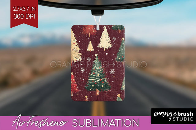 Christmas Tree Air Freshener PNG - Vintage Christmas Design Sublimation OrangeBrushStudio 