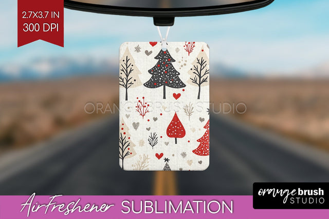 Christmas Tree Air Freshener PNG - Vintage Christmas Design Sublimation OrangeBrushStudio 