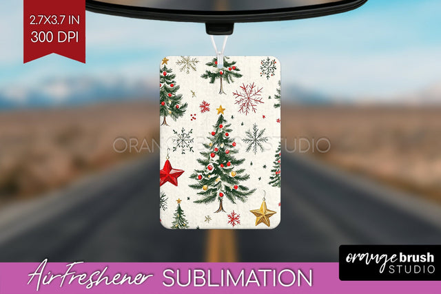 Christmas Tree Air Freshener PNG - Vintage Christmas Design Sublimation OrangeBrushStudio 