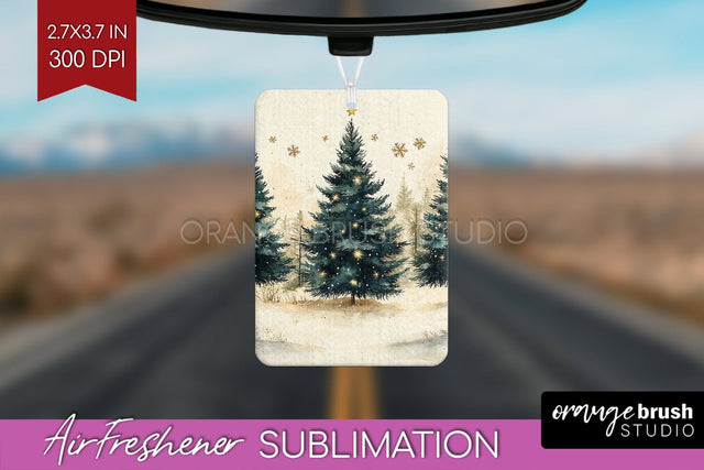 Christmas Tree Air Freshener PNG - Vintage Christmas Design Sublimation OrangeBrushStudio 