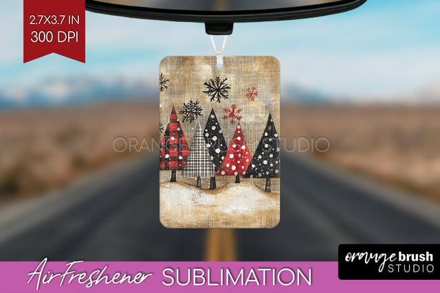 Christmas Tree Air Freshener PNG - Vintage Christmas Design Sublimation OrangeBrushStudio 