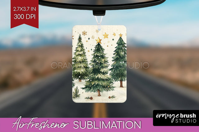Christmas Tree Air Freshener PNG - Vintage Christmas Design Sublimation OrangeBrushStudio 
