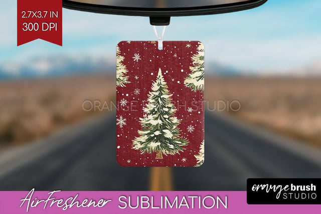 Christmas Tree Air Freshener PNG - Vintage Christmas Design Sublimation OrangeBrushStudio 