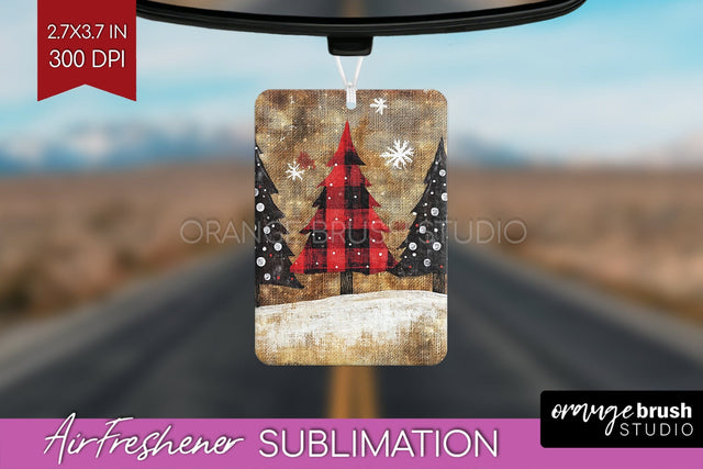Christmas Tree Air Freshener PNG - Vintage Christmas Design Sublimation OrangeBrushStudio 