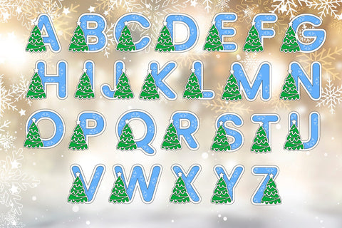 Christmas tree alphabet, Layered Ato Z letters, Laser cut SVG AnastasiyaArtDesign 