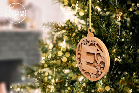 Christmas Tree Alphabet Ornaments Laser Cut Files SVG LaserCutano 