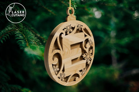 Christmas Tree Alphabet Ornaments Laser Cut Files SVG LaserCutano 