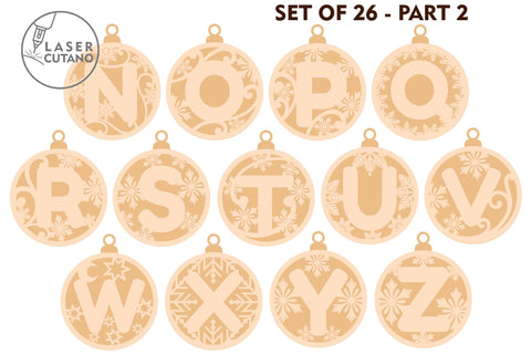Christmas Tree Alphabet Ornaments Laser Cut Files SVG LaserCutano 