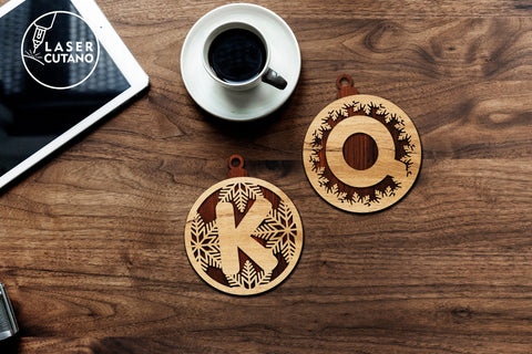 Christmas Tree Alphabet Ornaments Laser Cut Files SVG LaserCutano 