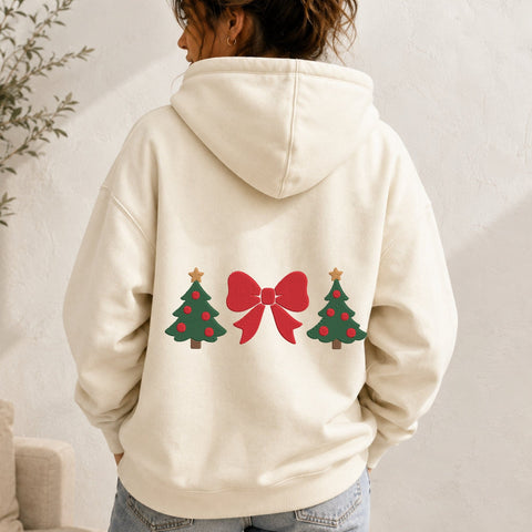 Christmas Tree Bow Embroidery Design – Red Ribbon Bow Festive Holiday Machine Embroidery File Embroidery/Applique DESIGNS PatternFeed8 