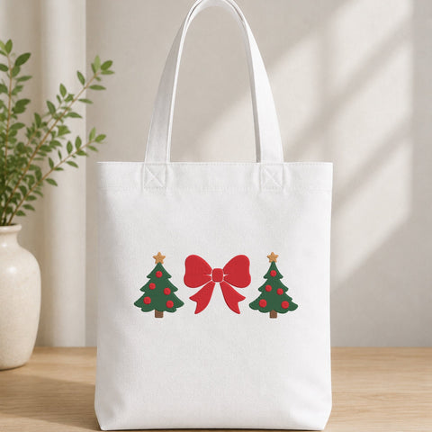 Christmas Tree Bow Embroidery Design – Red Ribbon Bow Festive Holiday Machine Embroidery File Embroidery/Applique DESIGNS PatternFeed8 