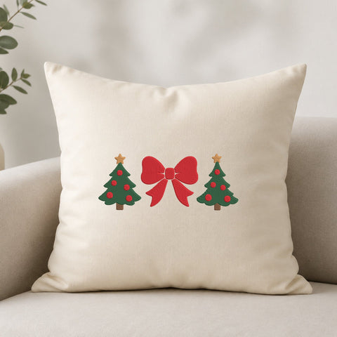 Christmas Tree Bow Embroidery Design – Red Ribbon Bow Festive Holiday Machine Embroidery File Embroidery/Applique DESIGNS PatternFeed8 