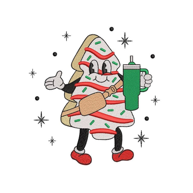 Christmas Tree Cake Embroidery Design, Tis The Season Machine Embroidery Design, 3 sizes Embroidery/Applique DESIGNS Nino Nadaraia 