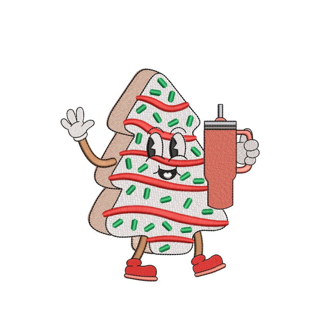 Christmas Tree Cake Embroidery Design, Tis The Season Machine Embroidery Design, 3 sizes Embroidery/Applique DESIGNS Nino Nadaraia 