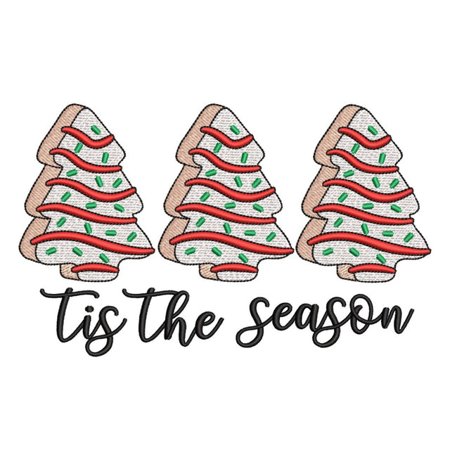 Christmas Tree Cake Embroidery Design, Tis The Season Machine Embroidery Design, Little Debbie Cake Christmas Tree Embroidery File, 4 sizes Embroidery/Applique DESIGNS Nino Nadaraia 