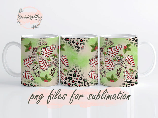 Christmas tree cake Mug Wrap Design, Instant Digital Design Download Mug Wrap Design, Mug Design PNG Sublimation PrintingLife 