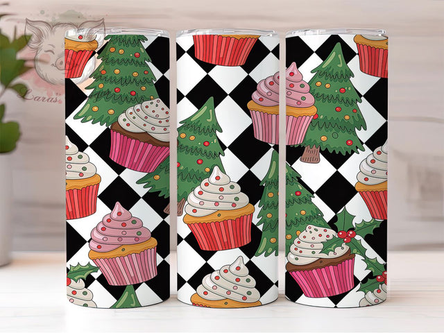 Christmas Tree Cake Tumbler, Holiday Snack Wrap, Festive Dessert Sublimation Design, Little Debbie Cup, 20Oz Skinny Tumbler Wrap, Sweet Christmas Mug, Retro Holiday Treat Design Sublimation Lara' s Designs 