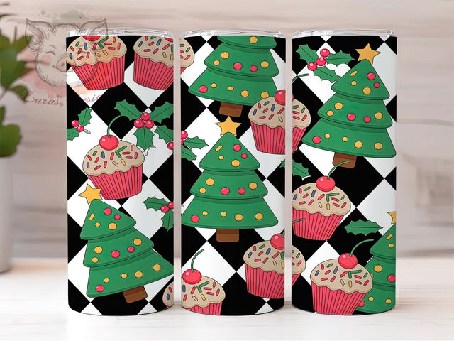 Christmas Tree Cake Tumbler, Holiday Snack Wrap, Festive Dessert Sublimation Design, Little Debbie Cup, 20Oz Skinny Tumbler Wrap, Sweet Christmas Mug, Retro Holiday Treat Design Sublimation Lara' s Designs 
