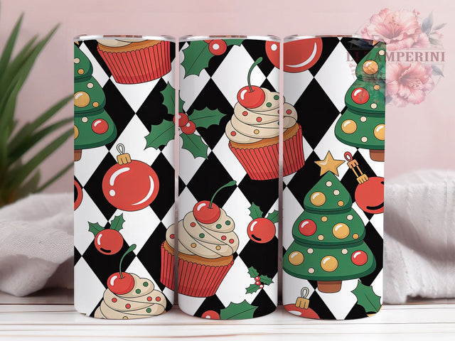 Christmas Tree Cakes Holiday Tumbler, Festive Cake Sublimation Design, Holiday Cup Art, 20oz Xmas Tumbler, Whimsical Cake Mug, Stylish Christmas Cup, Cozy Holiday Wrap Sublimation Li Zamperini 