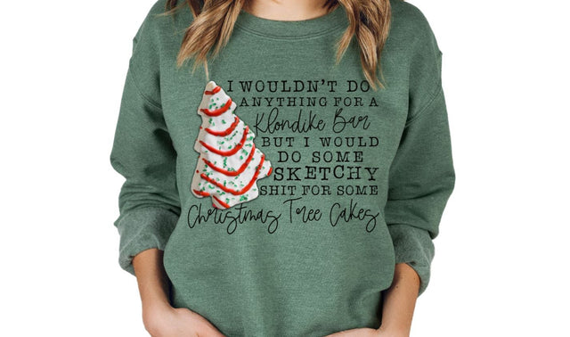 Christmas Tree Cakes PNG | Funny Holiday Humor | Sketchy Christmas Food Typography Design Sublimation Print Perfect Design Shop 
