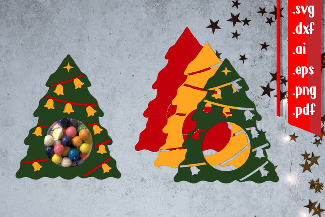 Christmas Tree Candy Holder 10 3D Paper zafrans studio 