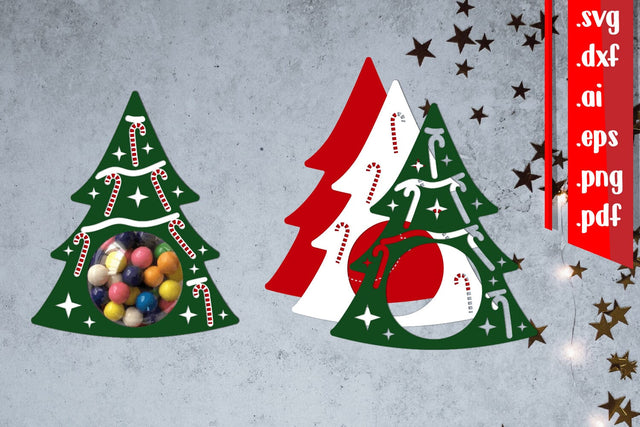 Christmas Tree Candy Holder 5 3D Paper zafrans studio 