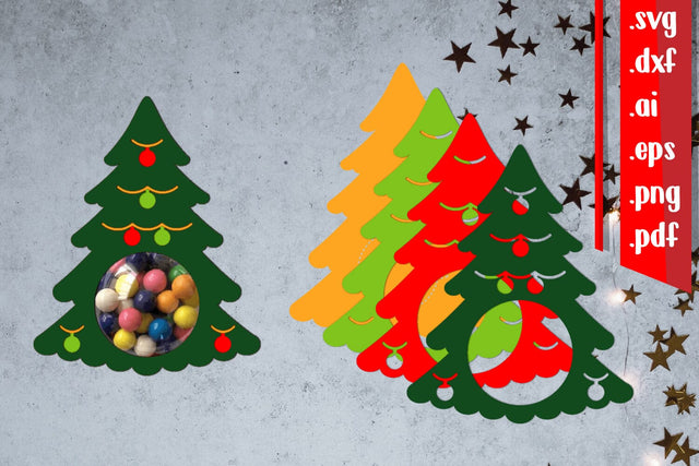 Christmas Tree Candy Holder 6 3D Paper zafrans studio 