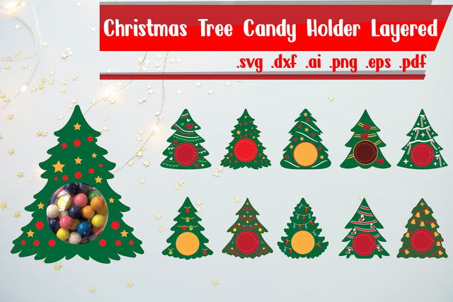 Christmas Tree Candy Holder Bundle 3D Paper zafrans studio 