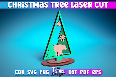 Christmas Tree | Christmas Ornament | Christmas Pattern | Wooden Shape | Christmas Tree Template | CNC File SVG The T Store Design 