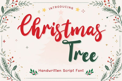 Christmas Tree - Christmas Script Font Font AnningArts Design 