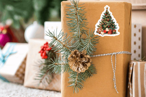 Christmas tree clipart Stickers Design Sublimation Regulrcrative 