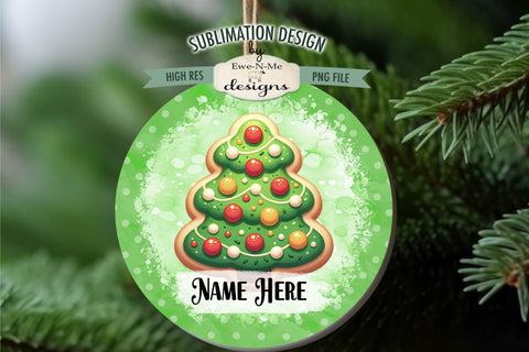 Christmas Tree Cookies Ornament Designs PNG Files | Add Name Sublimation Ewe-N-Me Designs 