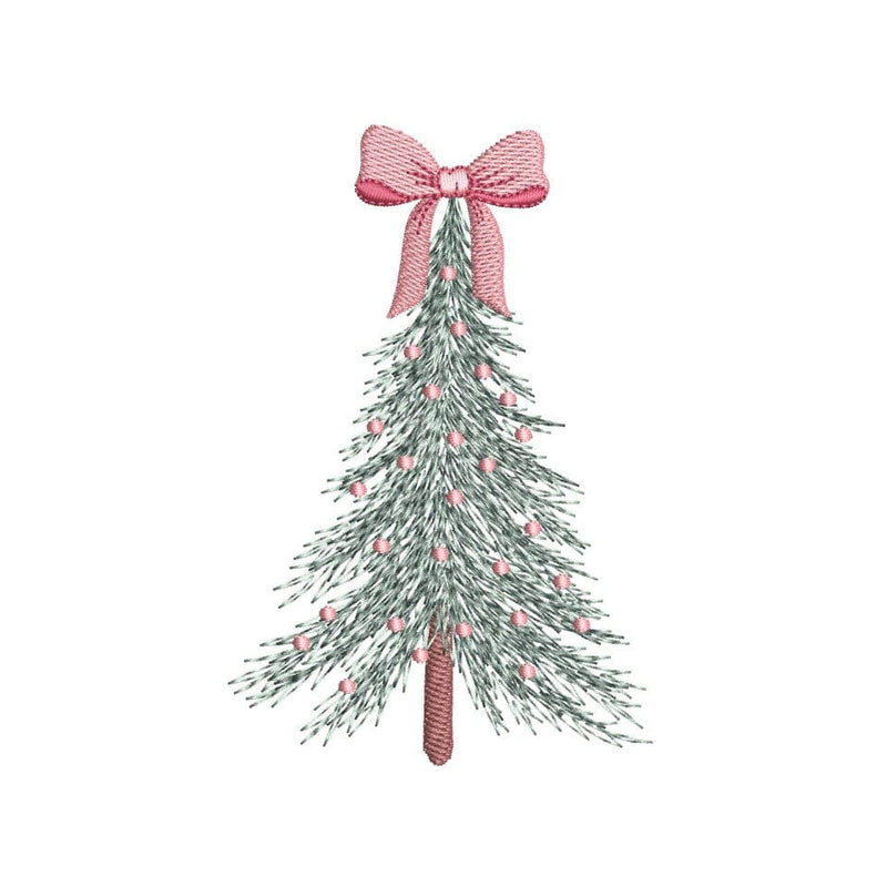 Christmas Tree Coquette Bow Embroidery Design, 3 sizes, Instant Download Embroidery/Applique DESIGNS Nino Nadaraia 