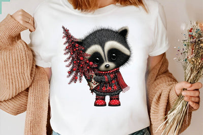 Christmas Tree Cute Raccoon Sublimation Sublimation SVGArt 