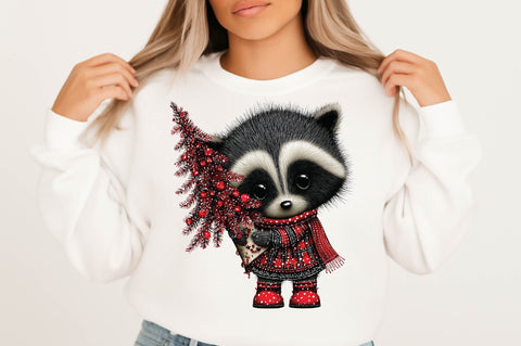 Christmas Tree Cute Raccoon Sublimation Sublimation SVGArt 