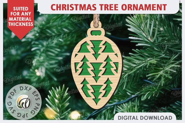 Christmas Tree Decoration Laser Cut. Christmas Ornament SVG SVG Evgenyia Guschina 