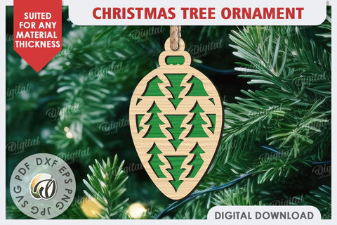 Christmas Tree Decoration Laser Cut. Christmas Ornament SVG SVG Evgenyia Guschina 