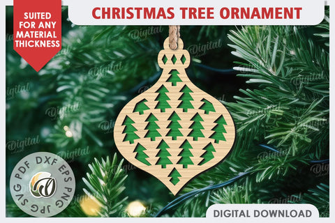 Christmas Tree Decoration Laser Cut. Christmas Ornament SVG SVG Evgenyia Guschina 